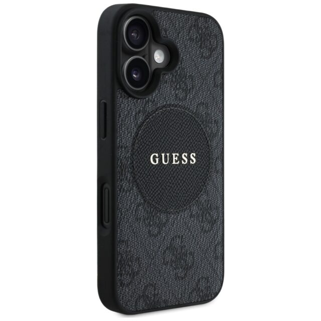 Case Guess 4G Circle Classic Logo MagSafe for iPhone 16 black - imagine 4