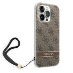 Guess GUOHCP14XH4STW iPhone 14 Pro Max 6,7" brown hardcase 4G Print Strap - imagine 3
