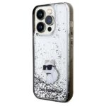 Karl Lagerfeld KLHCP14LLKCNSK iPhone 14 Pro 6.1" transparent hardcase Liquid Glitter Choupette - imagine 2