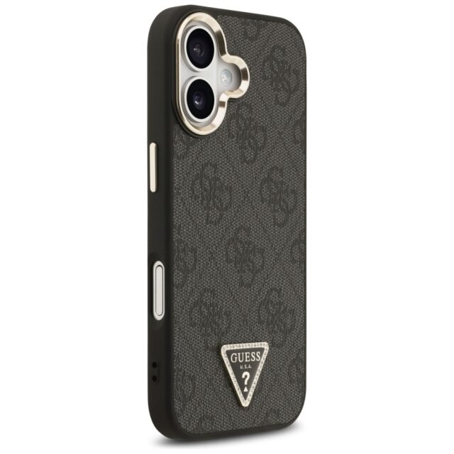 Case Guess 4G Triangle Logo MagSafe for iPhone 17 black gold - imagine 4