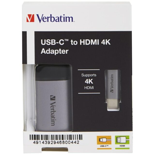 Verbatim Adapter USB-C - HDMI 4Kaluminum 49143 - imagine 4