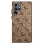 Guess GUHCS22LG4GFBR S22 Ultra S908 brown hard case 4G Metal Gold Logo - imagine 3