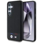 Case BMW Leather Tricolor Stripe MagSafe for Samsung Galaxy S25 black