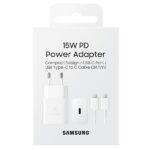 Mains charger Samsung EP-T1510XW 15W Fast Charge + USB-C to USB-C cable white - imagine 6