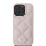 Guess GUHCP16LPSQSQSP iPhone 16 Pro 6.3" pink hardcase Quilted Metal Logo - imagine 3