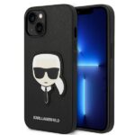 Karl Lagerfeld KLHCP14SSAPKHK iPhone 14/ 15 / 13 6,1" black hardcase Saffiano Karl`s Head Pat