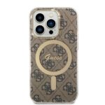 Guess Set GUBPP14XH4EACSW Case+ Charger iPhone 14 Pro Max 6,7" brown hard case 4G Print Ma - imagine 3