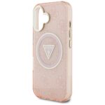 Case Guess IML Metal Glitter 4G Circle Triangle MagSafe for iPhone 16 pink - imagine 6