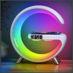 Multifunctional Lamp MajesticLine with alarm clock and bluetooth speaker whiteZapytaj Chat - imagine 4
