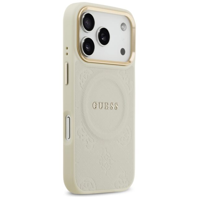 Case Guess Peony Hot Stamp MagSafe for iPhone 17 Pro beige - imagine 4