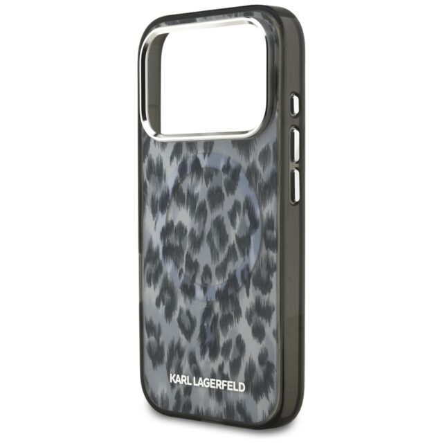 Karl Lagerfeld IML Leopard Pattern MagSafe Case for iPhone 17 Pro Black - imagine 6