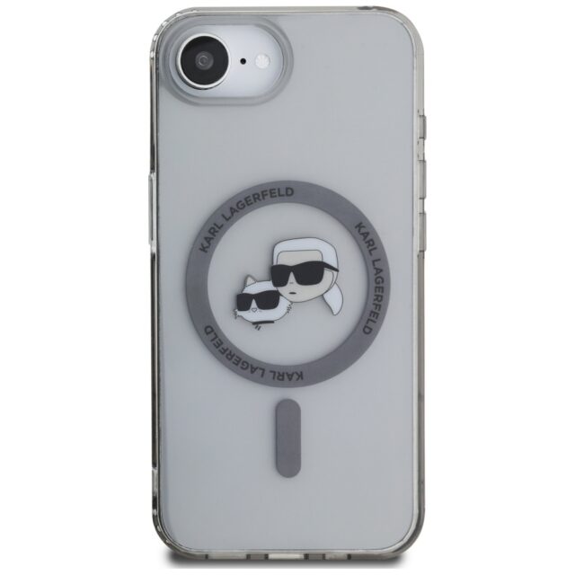 Case Karl Lagerfeld IML Metal Karl & Choupette Heads MagSafe for iPhone 16e black - imagine 3
