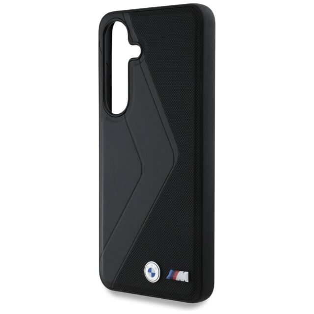 Case BMW Leather Oversized Stripes MagSafe for Samsung Galaxy S25 black - imagine 6