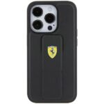 Ferrari FEHCP15LGSPSIK iPhone 15 Pro6.1" black hardcase Grip Stand Metal Logo - imagine 4