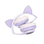 Extralink Kids Cat-Ear Wireless Headphones Purple | Wireless Headphones | Bluetooth 5.0, RGB Lighting - imagine 4