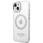 Guess GUHMP14MHTRMS iPhone 14 Plus / 15 Plus 6.7" silver hard case Metal Outline Magsafe - imagine 2