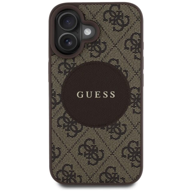 Case Guess 4G Circle Classic Logo MagSafe for iPhone 16 brown - imagine 3