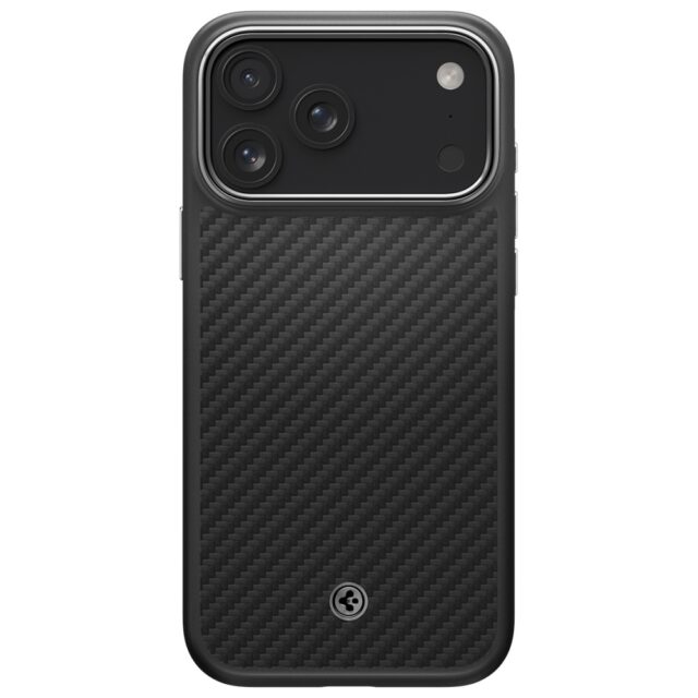 Spigen Enzo Aramid "T" Mag MagSafe Case for iPhone 17 Pro Black Silver - imagine 2