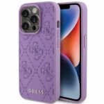 Guess GUHCP15XP4EPMU iPhone 15 Pro Max 6.7" light purple hardcase Leather 4G Stamped