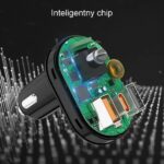 AWEI C-843 hands-free kit with FM transmitter, Bluetooth 5.0, MP3, 1xUSB+1xUSB-C black - imagine 4