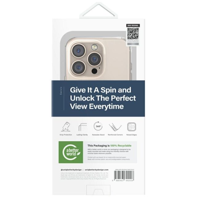 Case UNIQ Swivix for iPhone 16 Pro 360 Rotating Kickstand gold - imagine 5