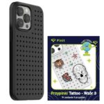 Zestaw Etui Pinit Dynamic + Tattoo PiniPhone 14 Pro Max 6.7" czarny/black wzór 3