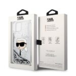 Karl Lagerfeld KLHCP14SLNKHCH iPhone 14/ 15 / 13 6,1" silver hardcase Glitter Karl Head - imagine 8