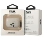 Karl Lagerfeld KLAPHNKCTGT Airpods Pro cover transparent Glitter Karl&Choupette - imagine 3