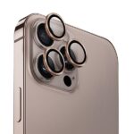 UNIQ Optix Aluminum Camera Lens Protector iPhone 16 Pro 6.3" /16 Pro Max 6.9" taupe gold glass on o
