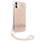 Guess GUOHCN61H4STP iPhone 11 pink hardcase 4G Print Strap - imagine 4