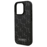 Karl Lagerfeld KLHMP16LPKHPORPK iPhone 16 Pro 6.3" hardcase black Leather Monogram Metal Logo - imagine 6