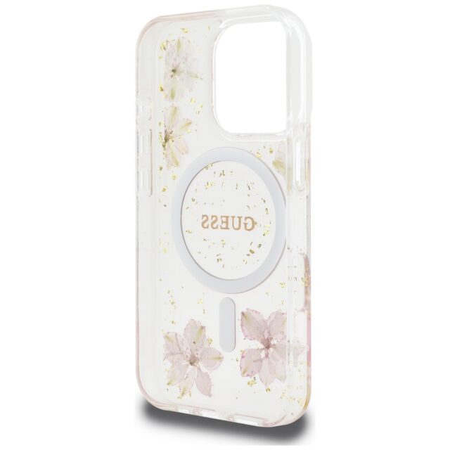 Case Guess Resin Flowers MagSafe for iPhone 16 Pro Max pink - imagine 7