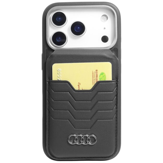 Audi Leather Wallet Card Slot Stand black MagSafe AU-MSCH-GT/D3-BK - imagine 7