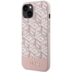 Guess GUHMP14SHGCFSEP iPhone 14 / 15 / 13 6.1" pink hard case GCube Stripes MagSafe - imagine 2
