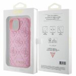 Guess GUHCP15SP4EPMP iPhone 15 / 14 / 13 6.1" pink hardcase Leather 4G Stamped - imagine 8