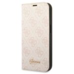 Guess GUBKP14MHG4SHP iPhone 14 Plus / 15 Plus 6.7" pink book 4G Vintage Gold Logo