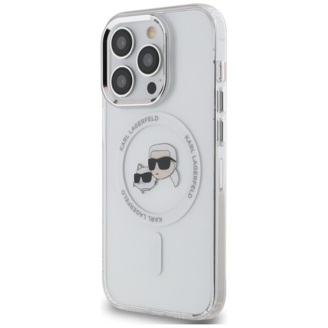 Karl Lagerfeld KLHMP14LHLSKCH iPhone14 Pro 6.1" white hardcase IML Metal Karl&Choupette Head MageSaf - imagine 2