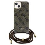 Guess GUHCP15SHC4SEW iPhone 15 / 14 / 13 6.1" brown hardcase Crossbody Cord 4G Print - imagine 2