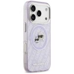 Karl Lagerfeld IML Glitter Karl & Choupette Heads Logo MagSafe Case for iPhone 17 Pro Max Purple - imagine 4