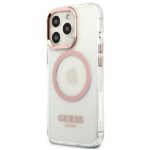 Guess GUHMP13XHTRMP iPhone 13 Pro Max 6,7" pink hard case Metal Outline Magsafe - imagine 2