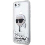Karl Lagerfeld KLHCI8LNKHCH iPhone 7/8/SE 2020 / SE 2022 silver hardcase Glitter Karl Head - imagine 2