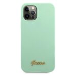 Guess GUHCP12LLSLMGGN iPhone 12 Pro Max 6,7" green hardcase Metal Logo Script - imagine 3