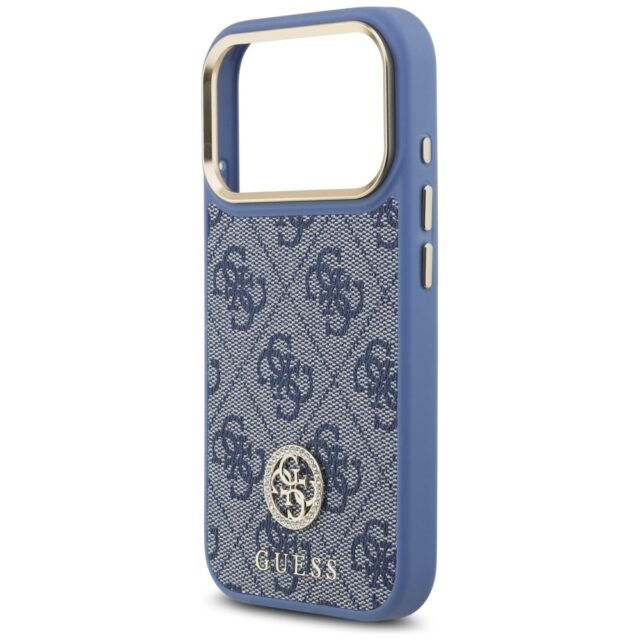 Case Guess 4G Strass Logo MagSafe for iPhone 17 Pro blue - imagine 6