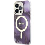 Guess GUHMP14XHTMRSU iPhone 14 Pro Max 6.7" purple hardcase Golden Marble MagSafe - imagine 2