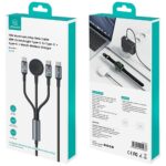 Cable USAMS Huan Series SJ754 72W USB-C to USB-C + USB-C + wireless charger for watch tarnish - imagine 10