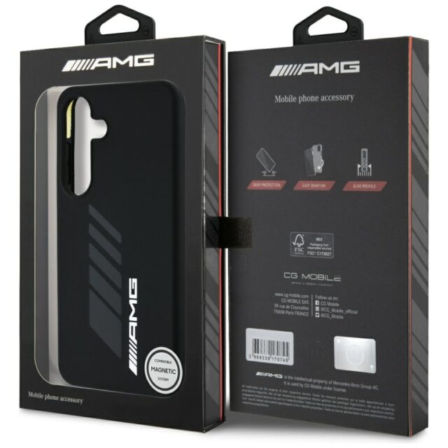 Case AMG Oversize Rhombs MagSafe for Samsung Galaxy S25 black - imagine 8