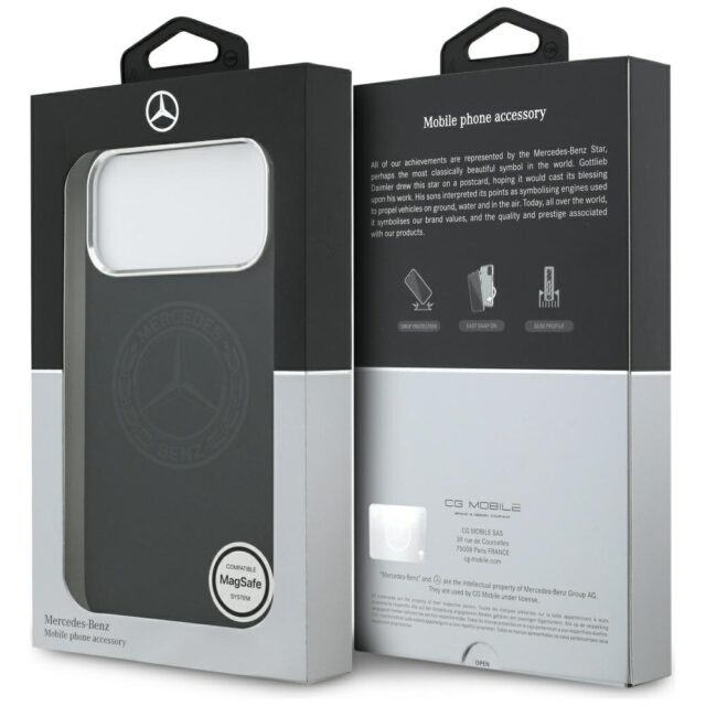 Case Mercedes Silicone Vintage Logo MagSafe for iPhone 17 Pro Max black - imagine 8