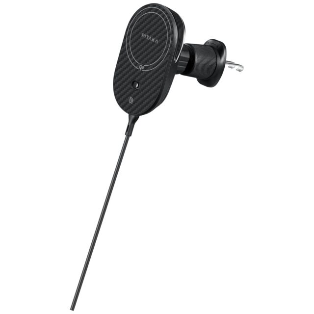 Car mount with wireless charger PITAKA MagEZ Pro 2 Qi2 15W NFC MagSafe black grey - imagine 5