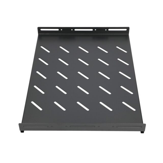 Extralink 1U 350mm Black | Fixed shelf | 19", 490x360mm, for 600mm depth cabinets - imagine 3
