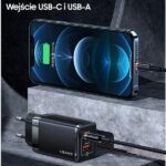 USAMS Wall Charger T41 USB-C + USB GaN 47W PD + QC (only head) Fast Charging white CC137TC02 (US-CC1 - imagine 5